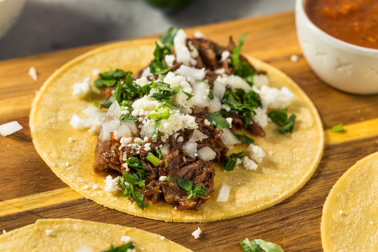 Mexican shredded beef tacos