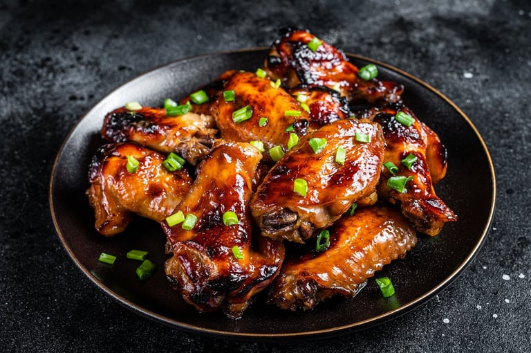 Baked chicken wings with sweet chili sauce