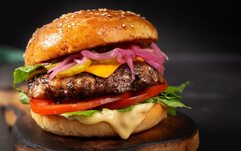 Beef hamburger with cheese