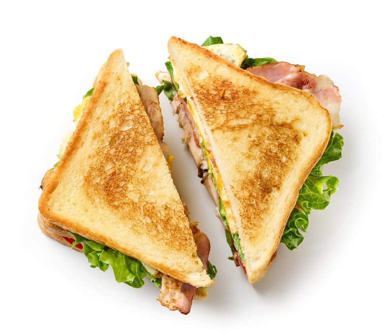 Club sandwich isolated on white background